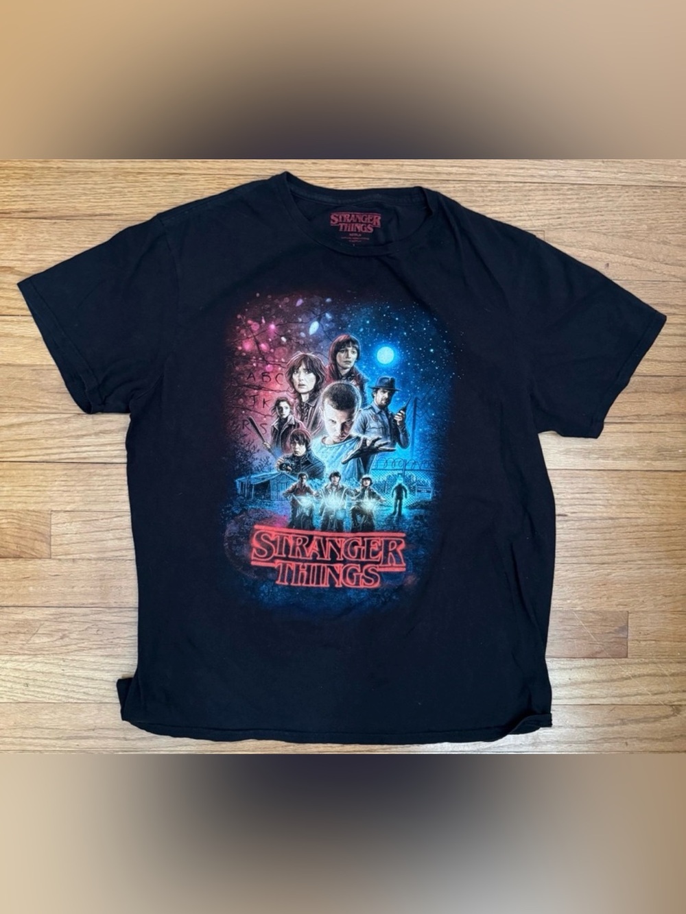 Stranger Things Black Graphic T-Shirt